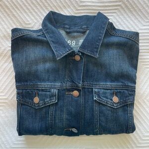 GAP Icon Flap Jack Falling Oak Dark Blue Y2K Denim Jean Jacket Large